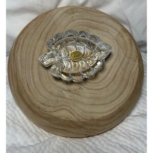 Cristal D'Arques France Leaf Trinket Dish Crystal Ashtray‎ Vide Poche